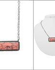 Western Semi Stone Bar Necklace: WHITE