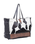 Cowhide Tooled Leather Travel Overnight Weekender Myra Bag