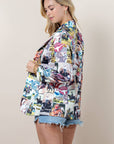 Milly Western Rodeo Print V Neck Blazer: Print