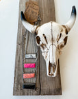 Western Semi Stone Bar Necklace: WHITE