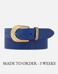 MADE TO ORDER Andrea | Gold Buckle Leather Belt Women: Wine
