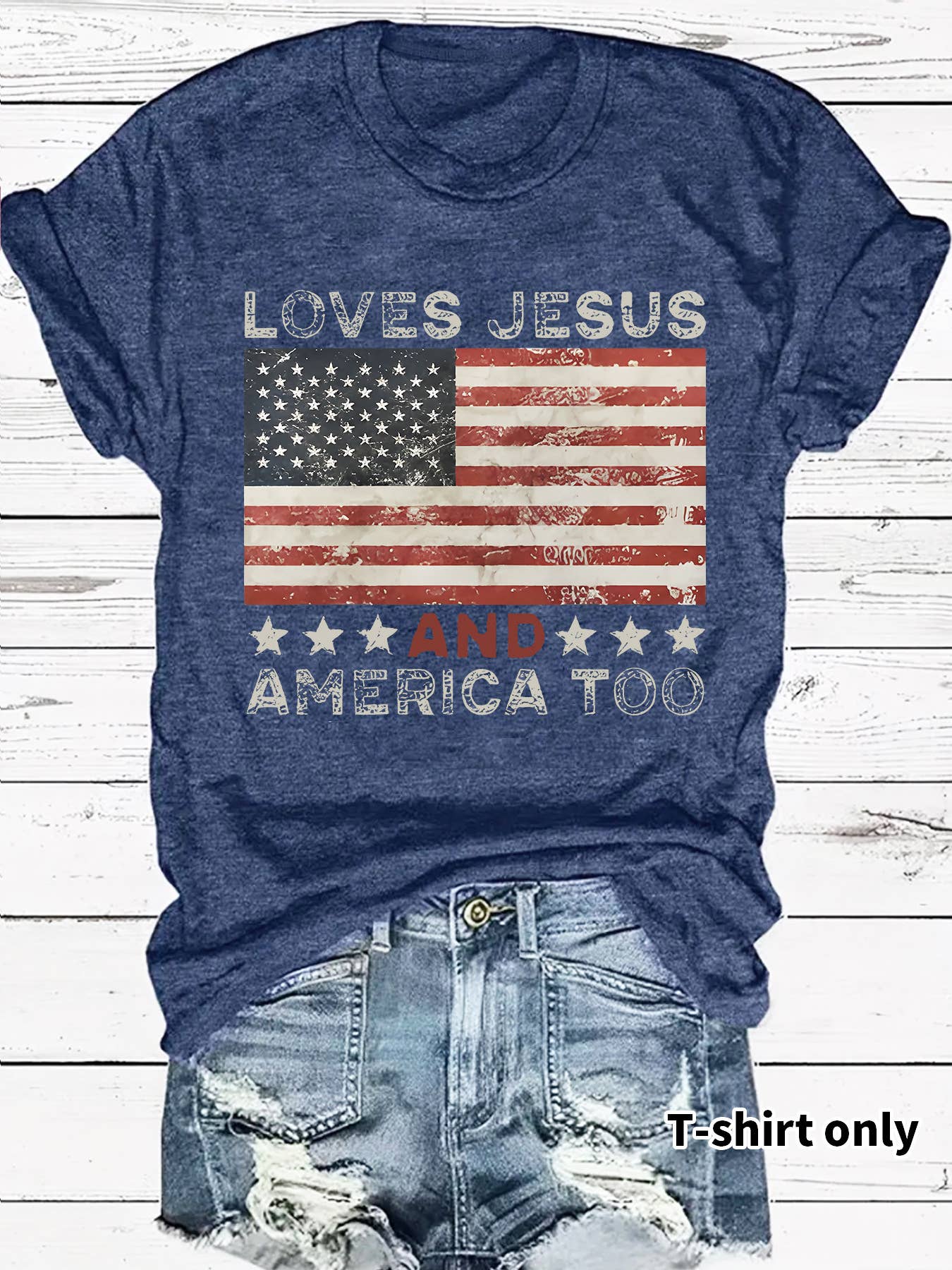 Retro USA flag Graphic tee short sleeve
