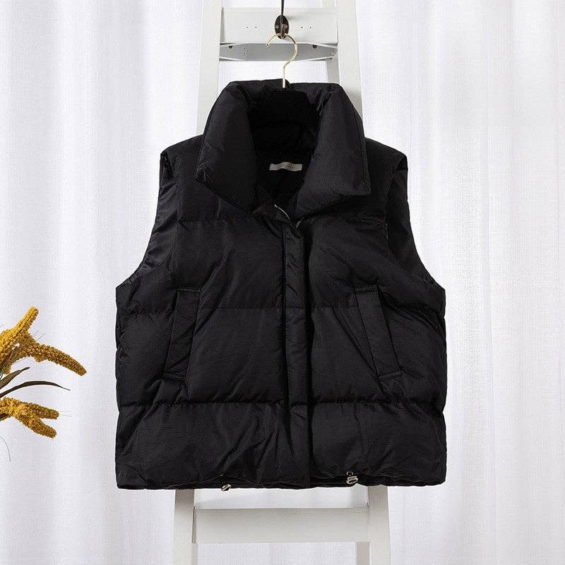 Stand Collar Cotton Vest