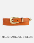 MADE TO ORDER Adrie | Skinny Leather Belt Women: Black