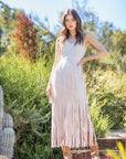 SOUTHERN FRINGE SUEDE DRESS: CAMEL / L