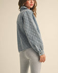 QUILTED DENIM JACKET: DENIM