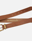 MADE TO ORDER Andrea | Gold Buckle Leather Belt Women: Wine
