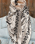 Cream & Black Paisley Wild Rag