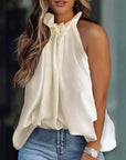Frill hem sleeveless flowy tank top: YELLOW