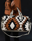Cream, Black, Brown & Tan Aztec Duffel