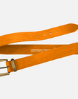MADE TO ORDER Andrea | Gold Buckle Leather Belt Women: Wine