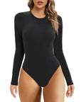 SHAPERX Long Sleeve Bodysuit Crew Neck