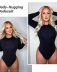 SHAPERX Long Sleeve Bodysuit Crew Neck