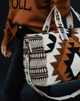 Cream, Black, Brown & Tan Aztec Duffel