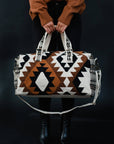 Cream, Black, Brown & Tan Aztec Duffel