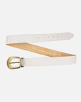 MADE TO ORDER Andrea | Gold Buckle Leather Belt Women: Wine