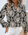 Stylish Long Sleeve Printed Shirt For Casual Wear: BLACK