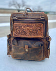 Longhorn Vintage Rustic Leather Backpack