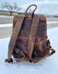 Longhorn Vintage Rustic Leather Backpack