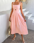 High-Waisted Cami Dress: Pink