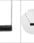 Western Semi Stone Bar Necklace: WHITE