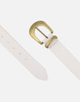 MADE TO ORDER Andrea | Gold Buckle Leather Belt Women: Wine