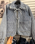 QUILTED DENIM JACKET: DENIM