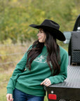 Cowpoke Embroidered Crewneck: Green