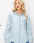 Risen: Long Sleeve Denim Look Button Down