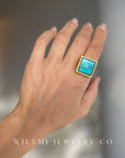 MM FULL PACKAGE Turquoise Ring | 16mm Square Stone I 24K GF