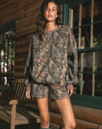 BAYOU Dark Woodland Camo Lounge Fleece Crew Neck Sweatshirt: Dark Camo