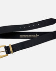 MADE TO ORDER Andrea | Gold Buckle Leather Belt Women: Wine
