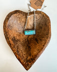 Western Semi Stone Bar Necklace: TURQUOISE