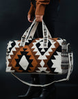 Cream, Black, Brown & Tan Aztec Duffel