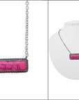 Western Semi Stone Bar Necklace: WHITE