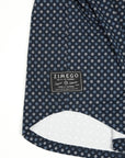 Men's Short Sleeve Polo Neck Stretch Casual Golf Work Shirt: Navy Dot