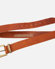 MADE TO ORDER Andrea | Gold Buckle Leather Belt Women: Wine