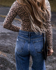 Leopard Print Long Sleeve Scoop Neck