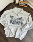 The Cowboy Scene Quarter Zip: White