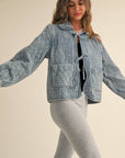 QUILTED DENIM JACKET: DENIM