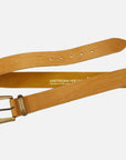MADE TO ORDER Andrea | Gold Buckle Leather Belt Women: Wine