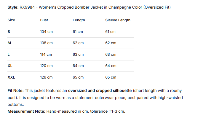 Champagne Zipper Cropped Jacket