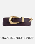 MADE TO ORDER Adrie | Skinny Leather Belt Women: Black