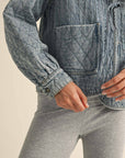 QUILTED DENIM JACKET: DENIM