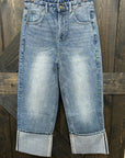 High Rise Cuffed Cropped Jean
