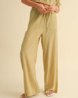 Miou Muse:TEXTURED FABRIC LOOSE PANTS