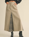 Miou Muse: LEOPARD PRINT PANELED LONG SKIRT