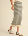 Miou Muse: STRIPED PATTERN KNITTED SKIRT