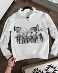 The Cowboy Scene Quarter Zip: White