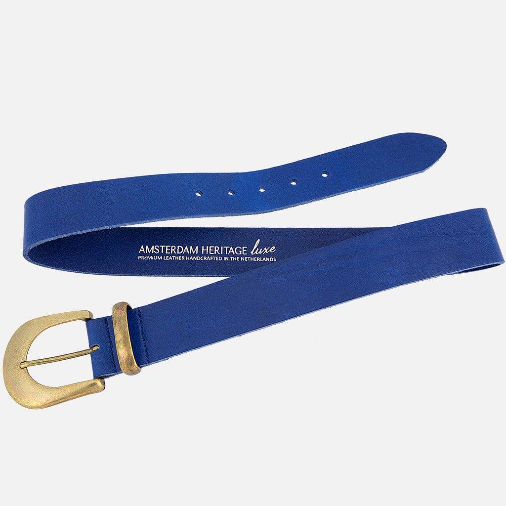 MADE TO ORDER Andrea |  Gold Buckle Leather Belt Women: Wine